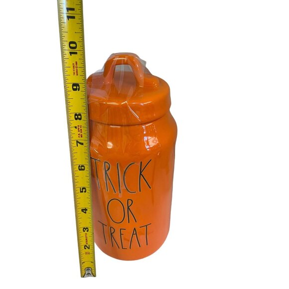 RAE Dunn Orange Halloween Mug Cup Trick or Treat Cannister 10" Artisan Collecti - Picture 9 of 10